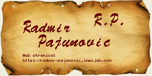 Radmir Pajunović vizit kartica